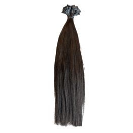   Fekete emberi póthaj - 45 cm, 100 g, hőillesztéshez előkészítve